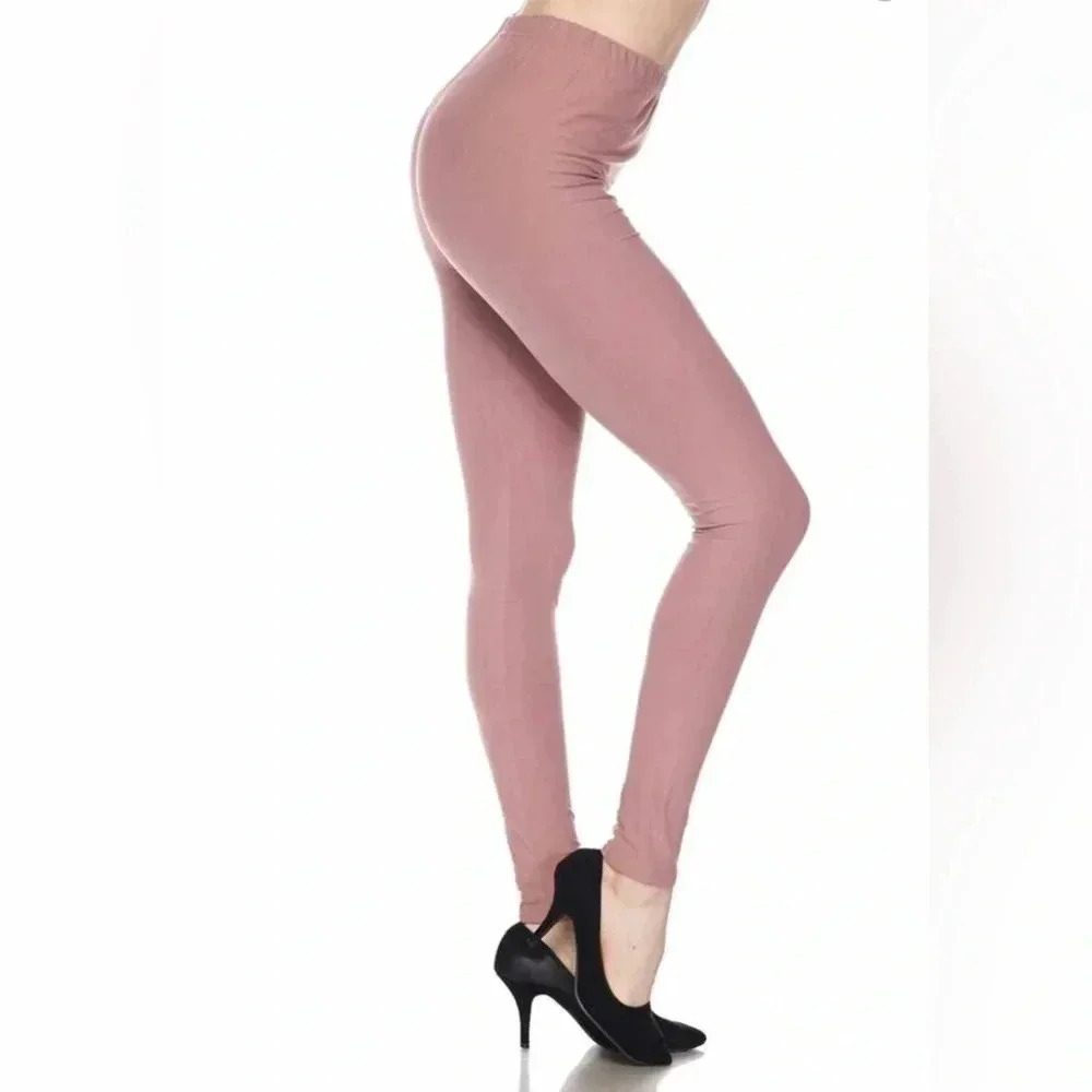 Mega Soft Knit Trendy Mauve Leggings